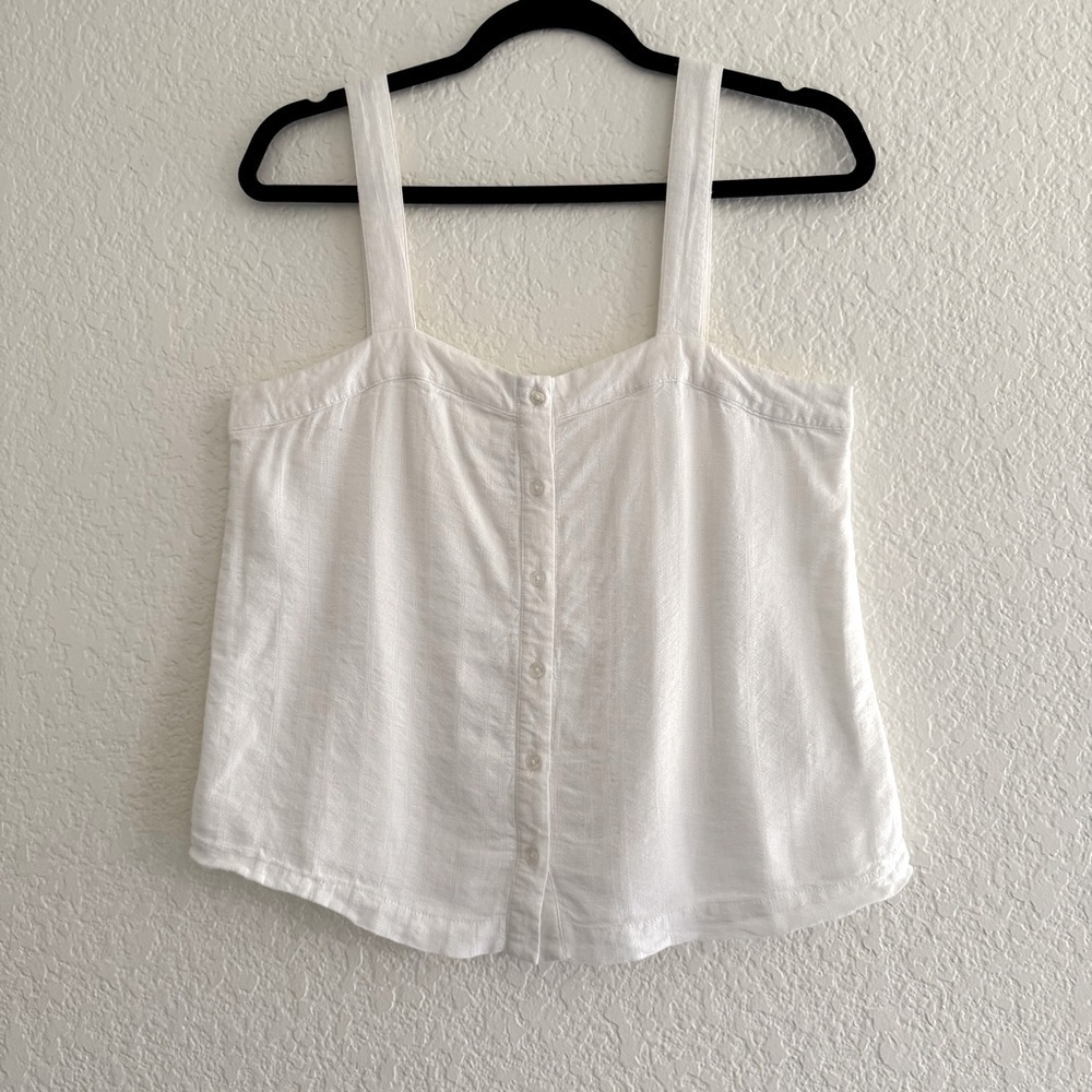 a new day White Button-Front Square Neck Tank Top